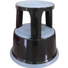 Taboret biurowy Q-CONNECT, mobilny, metalowy, czarny