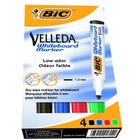 Marker suchocieralny Bic ECO Velleda 1701 - okrga kocwka Pudeko 12, komplet 4 sztuki (kolory)
