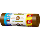 Worki na mieci JAN NIEZBDNY, do segregacji, easy pack, 35l, 20szt., brzowe