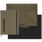 Zestaw kolekcjonerski MOLESKINE Shine, teczka + pióro wieczne Kaweco + notes w linie, metaliczny zoty