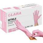 Rkawice nitrylowe bezpudrowe CLARA, 100 szt., rozmiar M, róowe