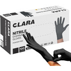 Rkawice nitrylowe bezpudrowe CLARA, 100 szt., rozmiar S, czarne