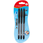 Dugopis KEYROAD Ball Pen Soft Jet, mikki uchwyt, 0, 7mm, 3 szt., blister, czarny