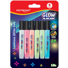 Klej brokatowy KEYROAD Luminious, fluorescencyjny, 6x10ml, blister, mix kolorów